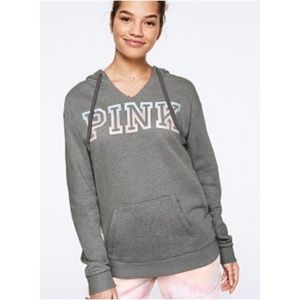VS PINK NOTCH NECK PULLOVER HOODIE ~XL